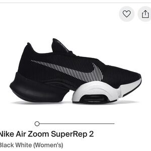 Nike Women's Air Zoom SuperRep 2 Black White Athletic Shoes